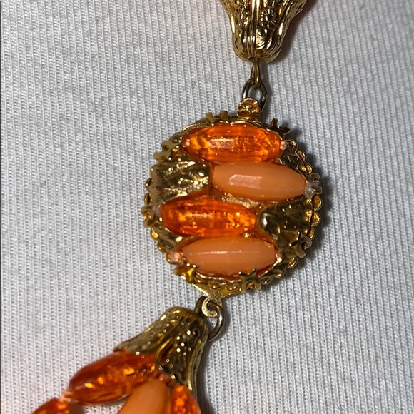 Eight Strand Necklace Shades of Orange Necklace Vintage - Picture 4 of 10